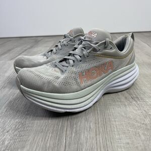 Hoka One One Bondi 8 Running Shoes Women's Sz 8.5 B Harbor Mist Lunar Rock M